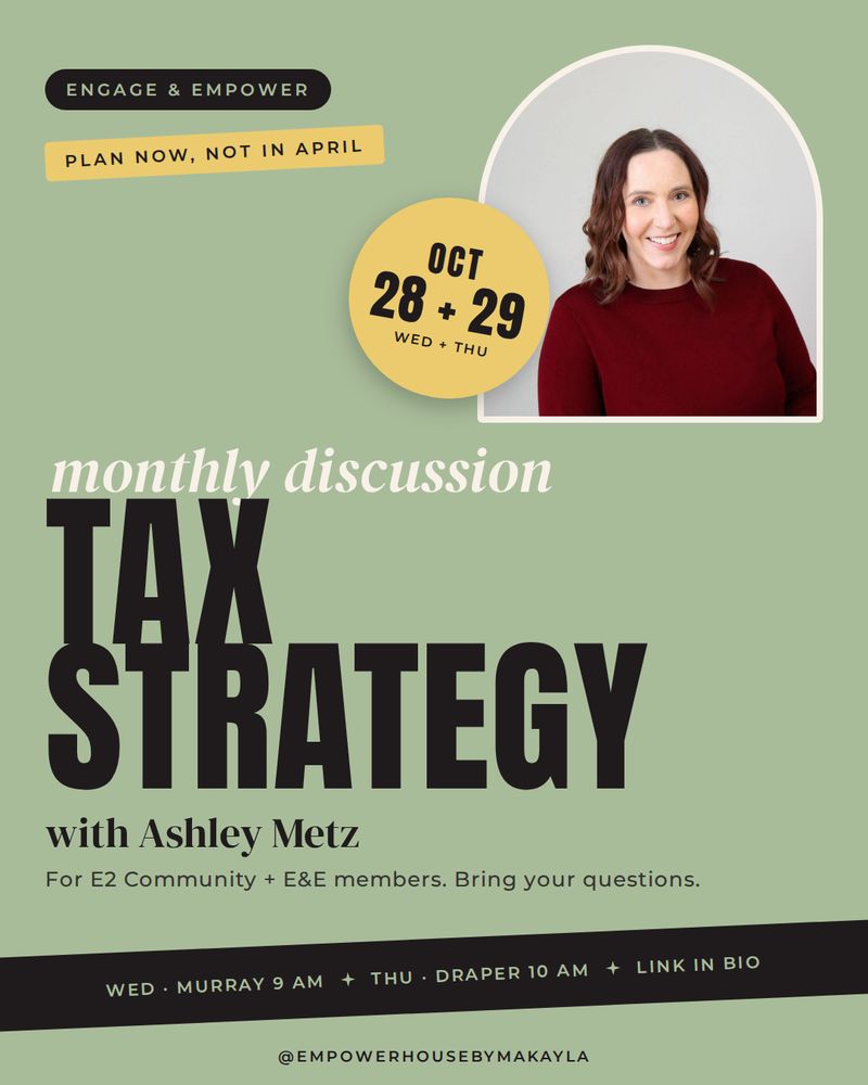 Tax Strategy with Ashley Metz flyer